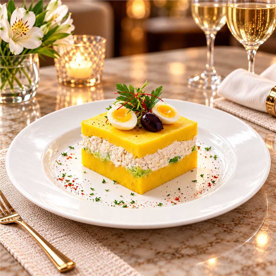 Causa de pollo. Rellena de pollo.
